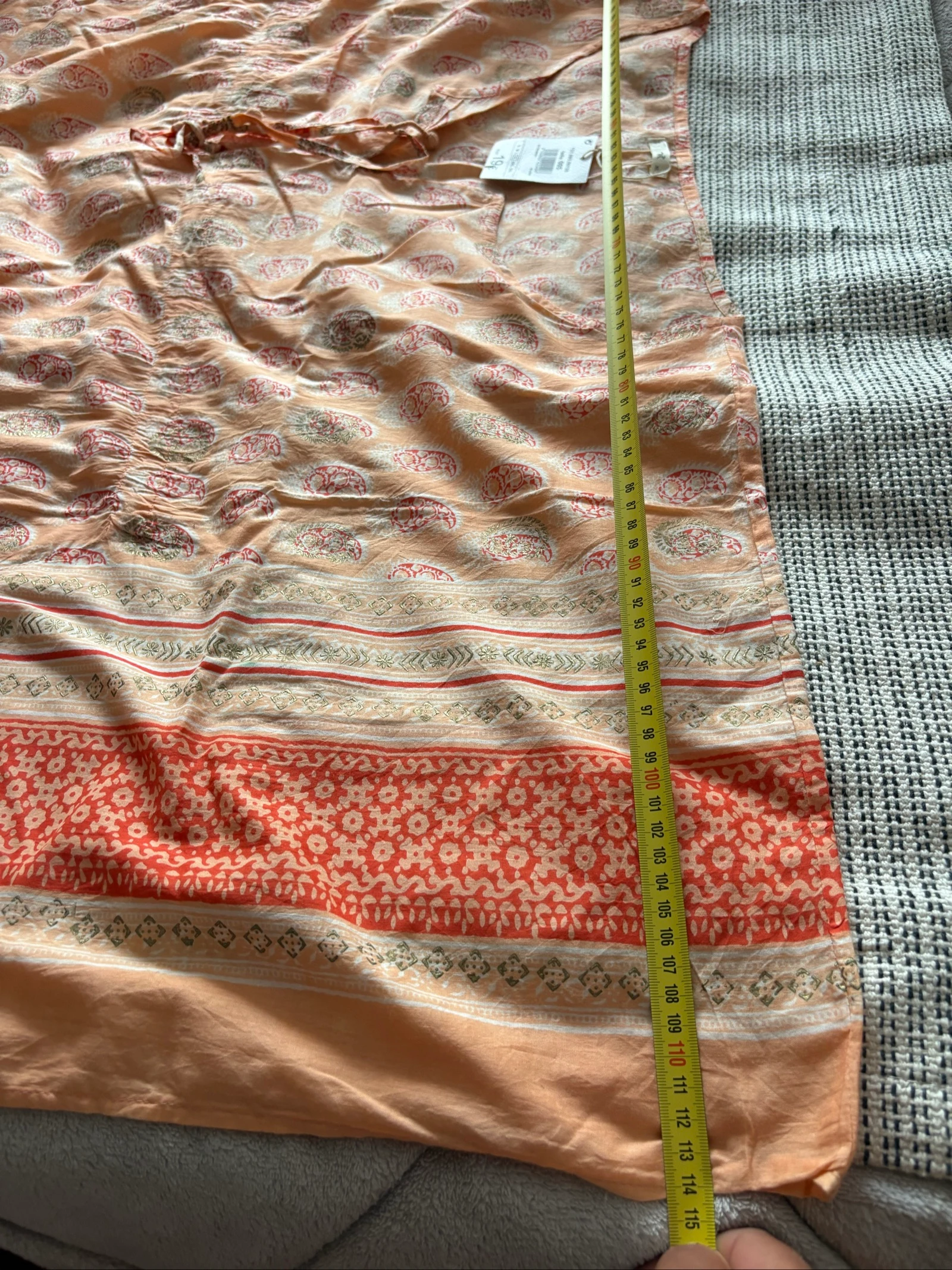 caftã túnica praia boho étnico estampado paisley laranja dourado tamanho único kaftan roupão – photo 10